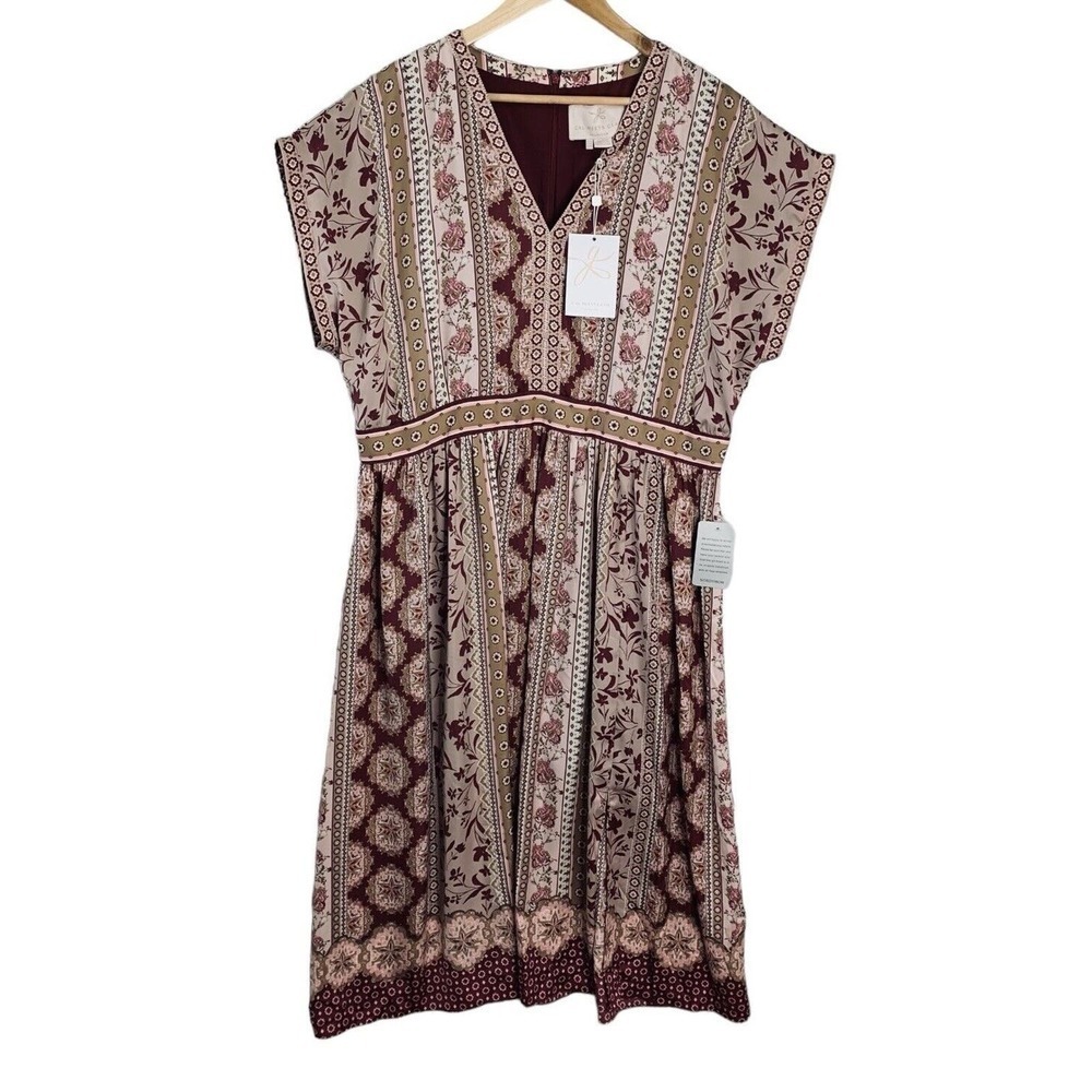 Gal Meets Glam Liza Boho Charmeuse Dress Womens Size 20/22 NWT $198 Summer - Picture 9 of 16